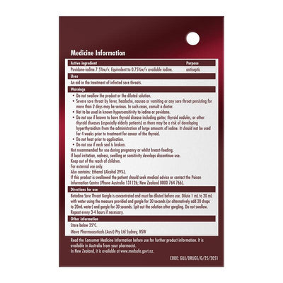 Betadine Sore Throat Gargle Concentrated - 15mL