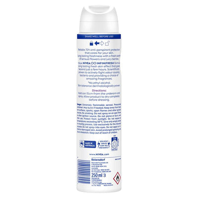 NIVEA Women's INFINIFRESH Deodorant 72hr Protection 250ml