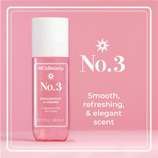 MCoBeauty Dragonfruit & Jasmine No. 3 Fragrance Hair & Body Mist 240ml - Refreshing Scent