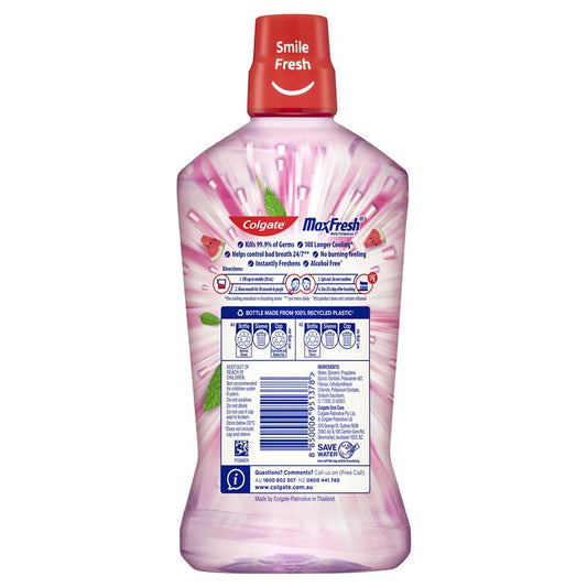 Colgate Mouthwash Max Fresh Watermelon Mint 1L - Refreshing Oral Care