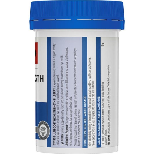 Swisse Ultiboost Bilberry Tablets - 30 Count for Eye Health-Auzzi Store