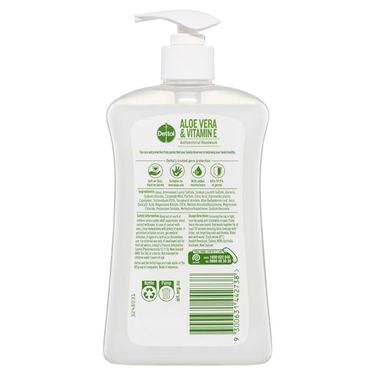 Dettol Antibacterial Liquid Hand Wash Pump Aloe Vera & Vitamin E 500ml – view 2