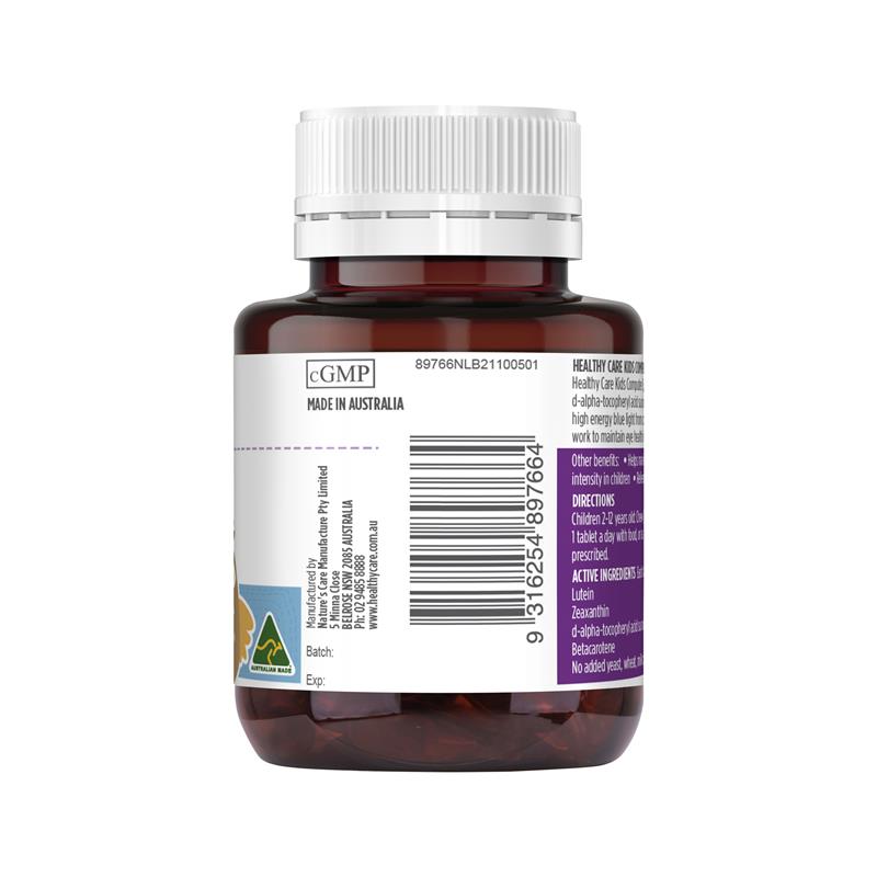 Healthy Care Kids Computer Eyes 60 Chewable Tablets - Natural Eye Health Support - Auzzi Store