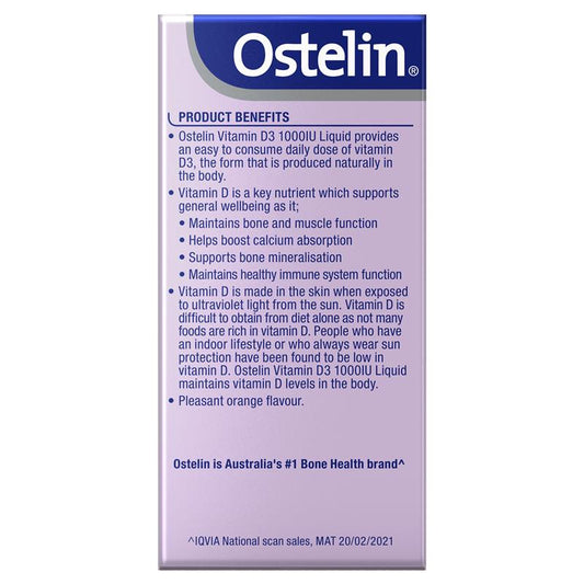 Ostelin Liquid Vitamin D3 1000IU - 50ml Bone & Immune Support – view 2