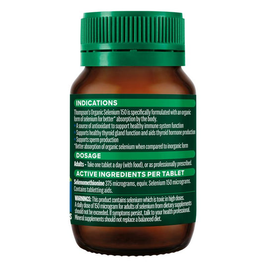 Thompson's Organic Selenium 150 60 Tablets - Immune Support – view 2
