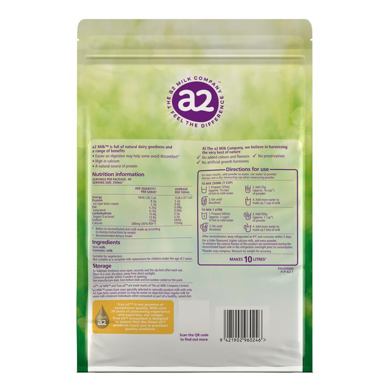 a2 Milk® Skim Milk Powder 1kg – High Calcium, No Preservatives