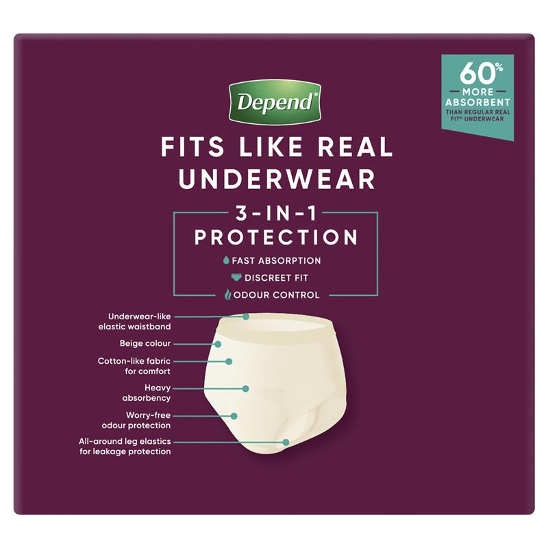 Depend Real Fit Women’s Underwear - Super Extra Large, 16 Pack - Auzzi Store