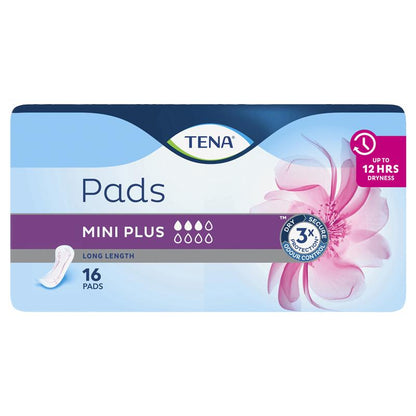 TENA Ultrathin Mini Plus Incontinence Pads 16-Pads– Triple Protection