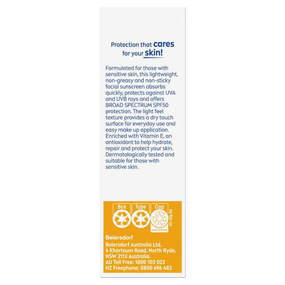 NIVEA Sun SPF 50 UV Face Sensitive - 50ml