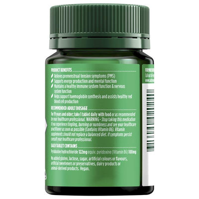 Nature's Own Vitamin B6 100mg Tablets - 60 Vegan, Gluten-Free