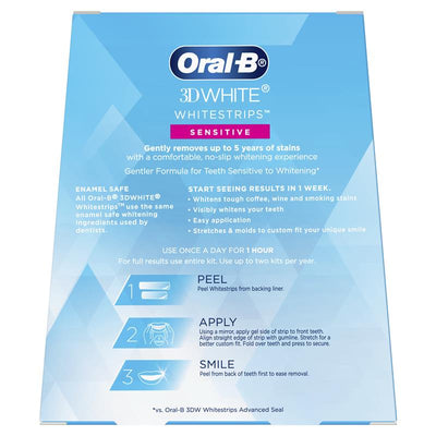 Oral-B 3D White Whitening Strips Sensitive - 14 Pack