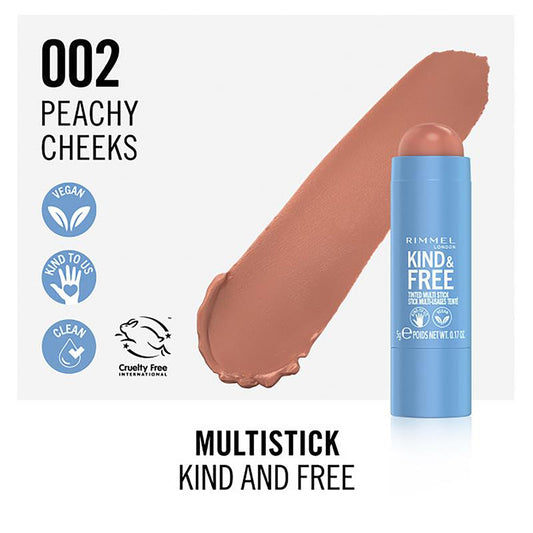Rimmel Kind & Free Clean Multi-Stick 002 Peachy Cheeks Soft Peach – view 2