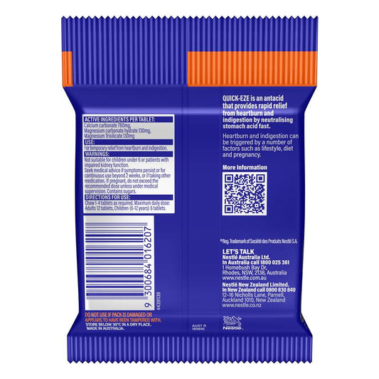 Quick Eze Original Tablets Multi Pack - Rapid Heartburn Relief-Auzzi Store