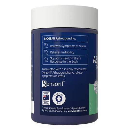 Bioglan Ashwagandha 60 Vegan Capsules - Natural Stress Relief and Wellbeing – view 2 - Auzzistore