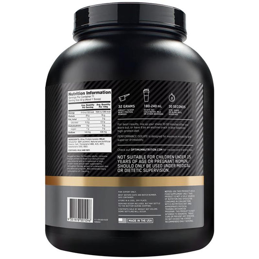 Optimum Nutrition Performance Isolate Vanilla Softserve 2.27kg - Premium Whey Protein – view 2 - Auzzistore