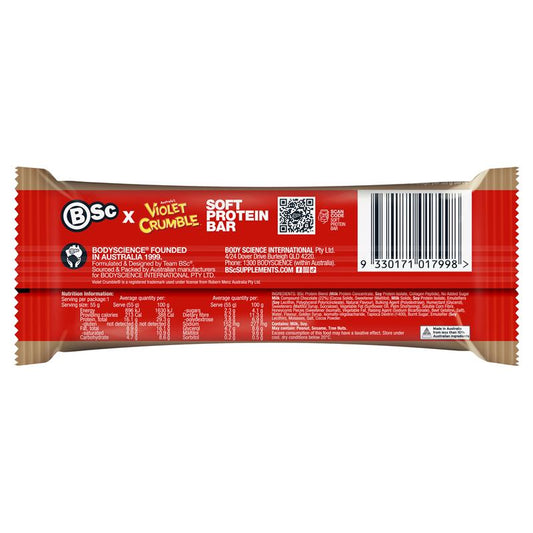 BSc x Violet Crumble Soft Protein Bar - Caramel Honeycomb (55g)