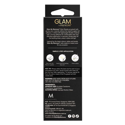 Glam By Manicare Glam Ready Pre-Glued Nails - Barefoot In Bail - 30 Pieces