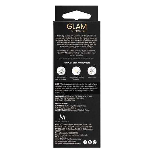 Glam By Manicare Glam Ready Pre-Glued Nails - Barefoot In Bail - 30 Pieces – view 2