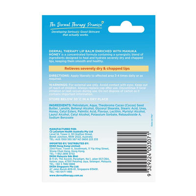 Dermal Therapy Lip Balm with Manuka Honey 10g - Ultimate Lip Hydration