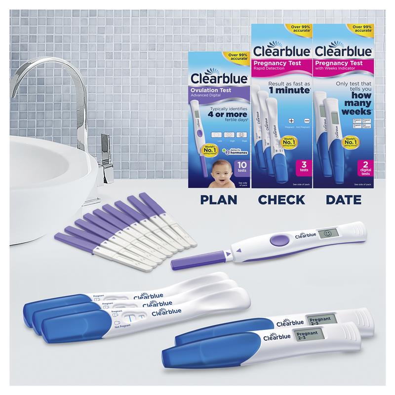 Clearblue Plan+Check+Date Value Pack – 10 Ovulation & 5 Pregnancy Tests