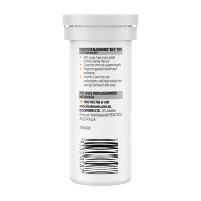 Blackmores Bio C 1000 with Echinacea & Zinc - 10 Effervescent Tablets
