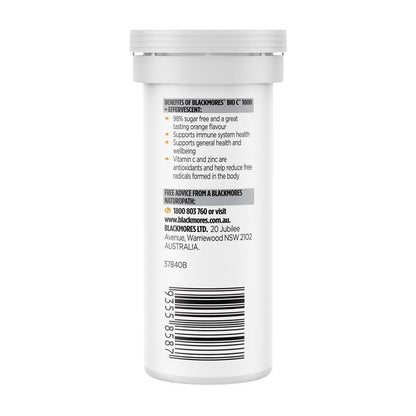 Blackmores Bio C 1000 with Echinacea & Zinc - 10 Effervescent Tablets