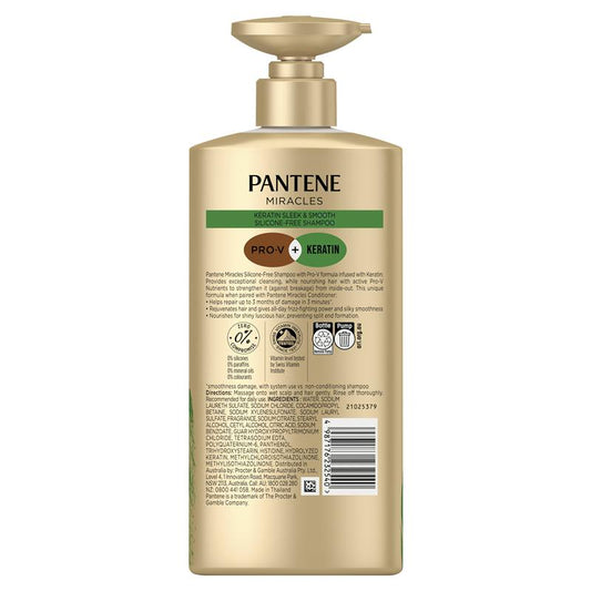 Pantene Miracles Keratin Smooth & Sleek Shampoo 650ml - Silicone-Free Formula – view 2