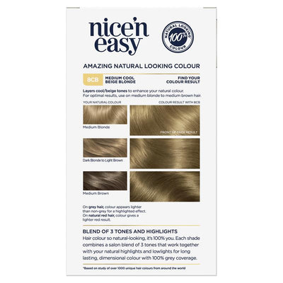 Clairol Nice N Easy 8CB Natural Medium Champagne Blonde Permanent Hair Colour - 173g