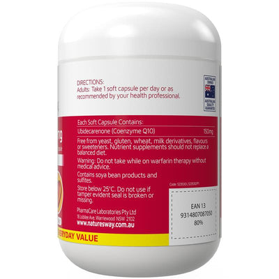 Nature's Way CoQ10 150mg - 200 Soft Capsules for Heart & Energy