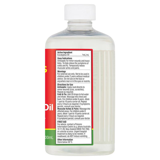 Bosistos Eucalyptus Oil 500ml - Natural Antiseptic & Home Freshener – view 2