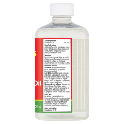 Bosistos Eucalyptus Oil 500ml - Natural Antiseptic & Home Freshener