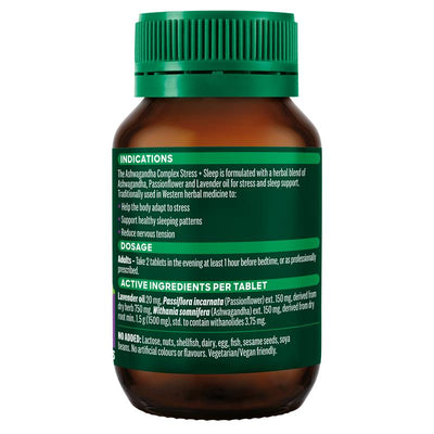 Thompson's Ashwagandha Complex Stress + Sleep 60 Tablets - Natural Sleep Aid
