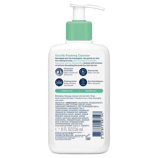 CeraVe Foaming Cleanser 236ml - Gentle Cleanser for Oily Skin - Auzzi Store