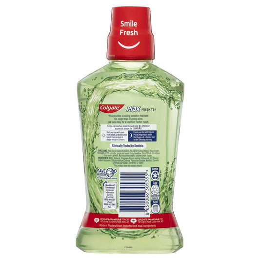 Colgate Plax Alcohol-Free Antibacterial Mouthwash Fresh Tea 500mL-Auzzi Store