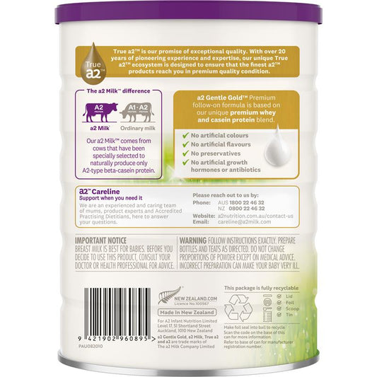 A2 Gentle Gold Premium Follow-on Formula Stage 2 From 6 Months 800g - Perfect for Growing Babies – view 2