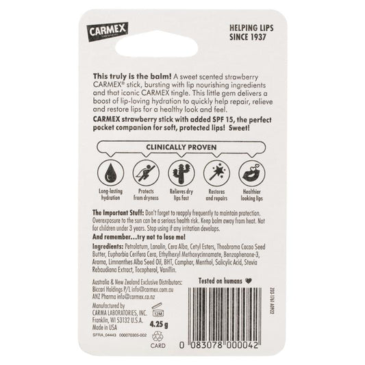 Carmex Lip Balm Strawberry ClickStick SPF15 - 4.25g-Auzzi Store