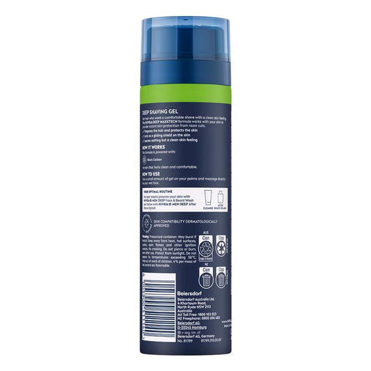 NIVEA MEN Charcoal Deep Shave Gel 200ml – Smooth Glide – view 2 - Auzzistore