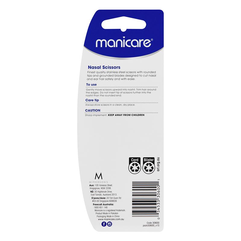 Manicare Tools Stainless Steel Nasal & Ear Hair Scissors