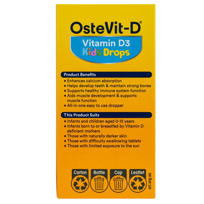 OsteVit-D Vitamin D3 Kids Liquid Drops 15ml – Supports Bone and Immune Health