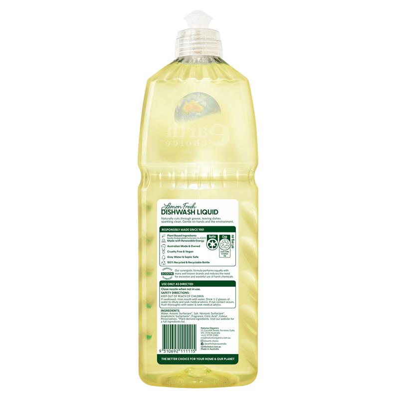Earth Choice Dishwash Liquid - 1 Litre of Lemon Fresh Power-Auzzi Store
