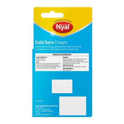 Nyal Cold Sore Cream 10g - Soothing Relief for Cold Sores