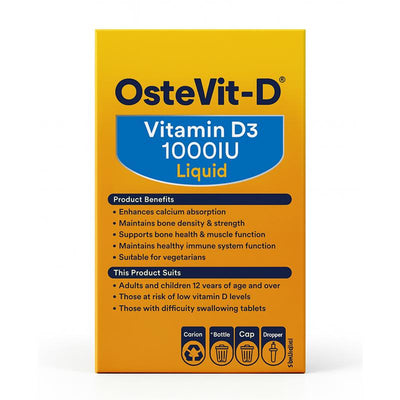 OsteVit-D Vitamin D3 Liquid 50ml - 1000IU for Bone & Immune Support