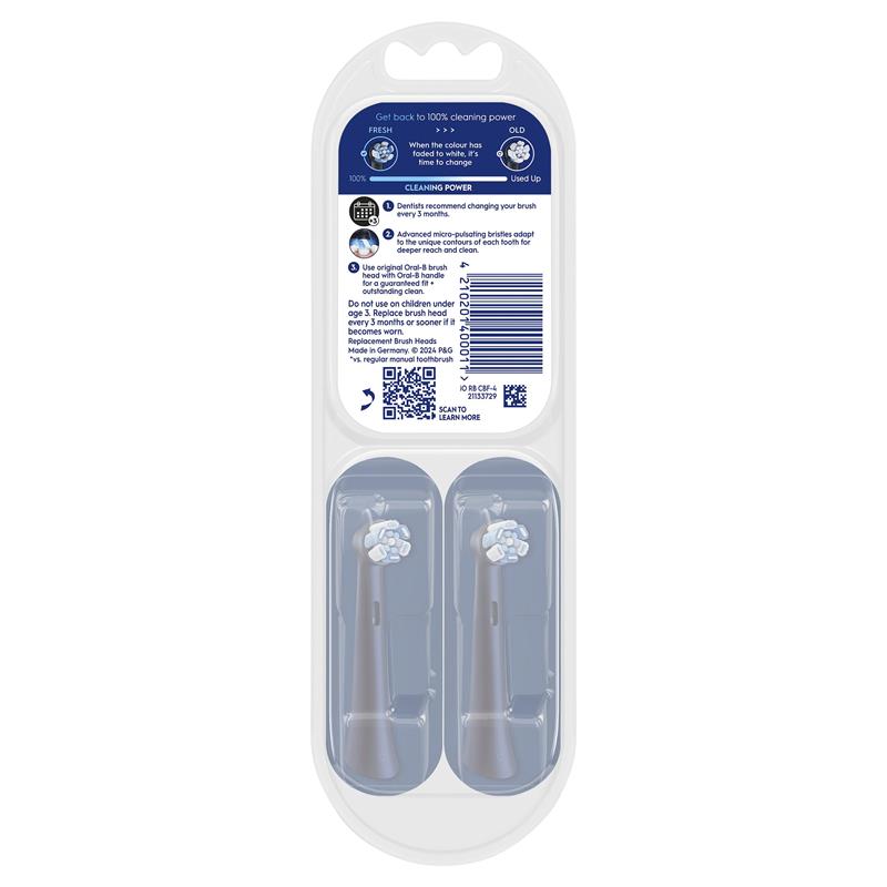 Oral-B iO Advanced Clean Electric Toothbrush Refills - Black, 4 Pack