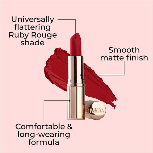 MCoBeauty Creme Matte Luxe Lipstick Ruby Rouge – view 2