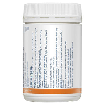 Ethical Nutrients Mega Zinc 40mg & Vitamin C Orange Powder - 190g