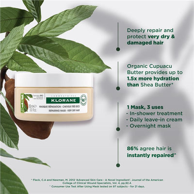 Klorane Mask with Organic Cupuacu 150ml - Intensive Hair Treatment