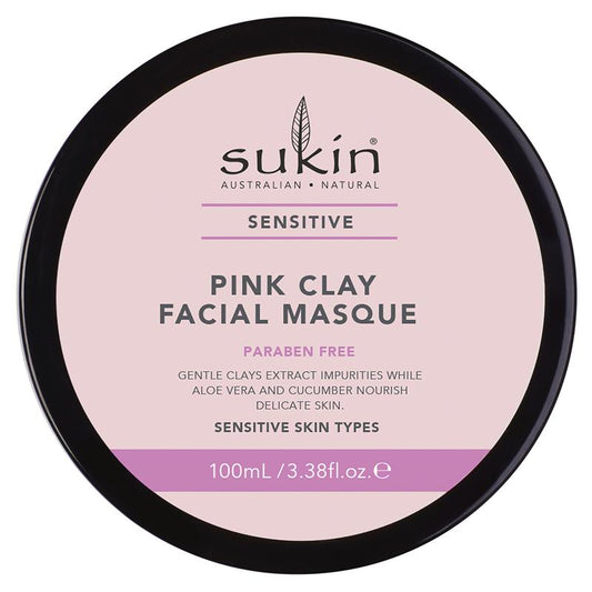 Sukin Pink Clay Facial Masque 100ml - Purifying Face Mask for Radiant Skin - Auzzi Store