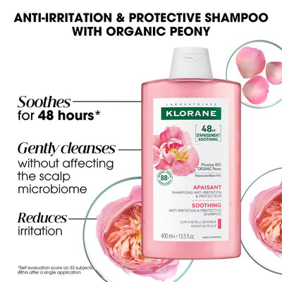 Klorane Soothing Shampoo with Peony 400ml - Gentle Care for Sensitive Scalps