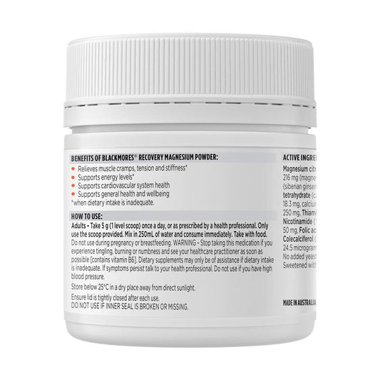 Blackmores Recovery Magnesium Powder 200g with Ginseng & Vitamins – view 2
