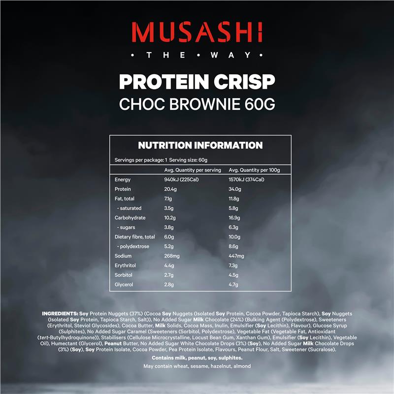 Musashi Protein Crisp - Choc Brownie 60g